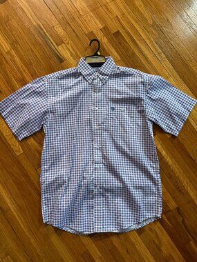 Men's Wrangler George Strait Collection | MGSB631 | S/S - Red Blue Geometric